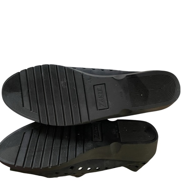 Zante Made in Italy Black Women's Zipper Peep Toe Sneakers Shoes EU 41/ US 9.5 - Picture 3 of 12